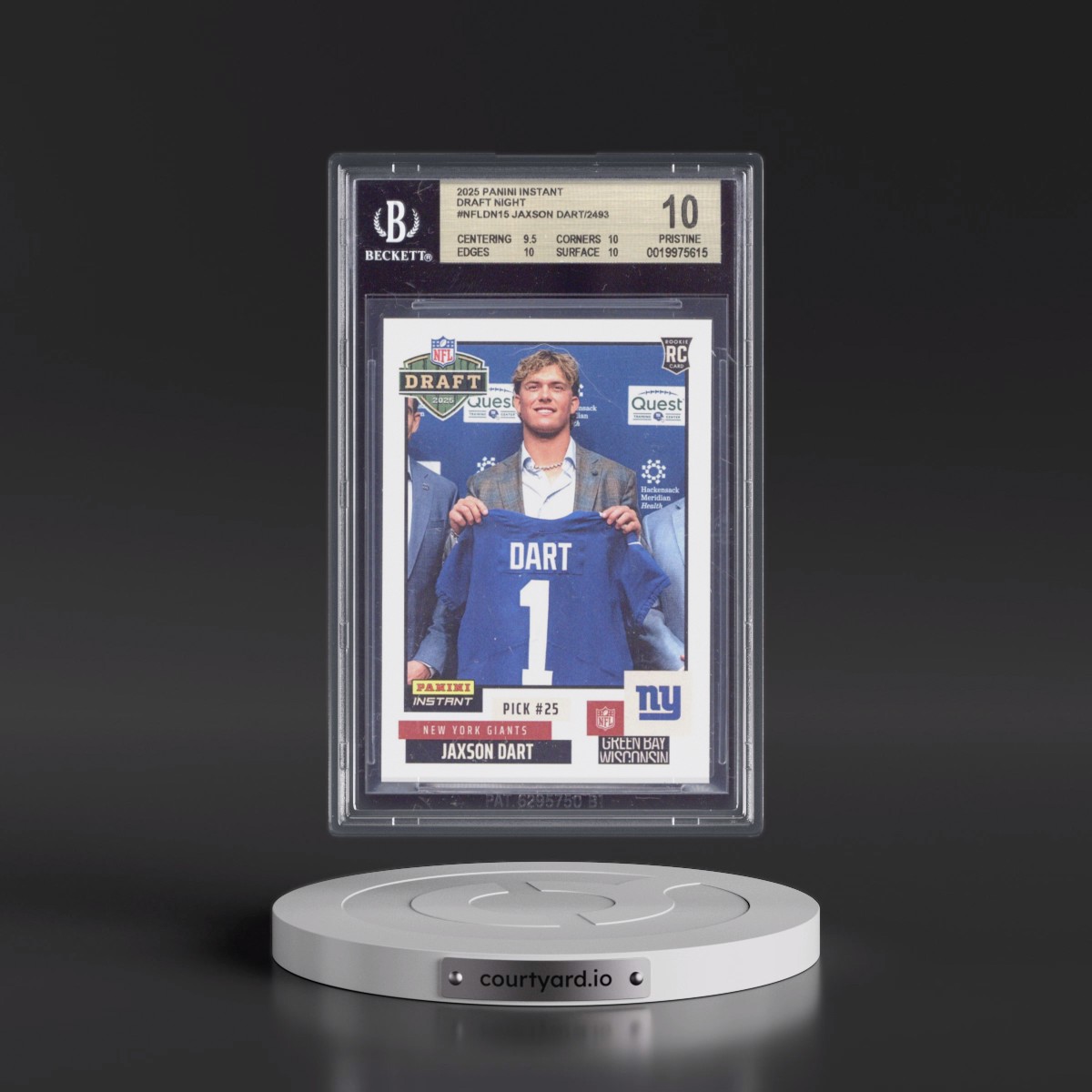 2025 Panini Instant NFL Draft Night #NFLDN15 Jaxson Dart (BGS 10 PRISTINE)