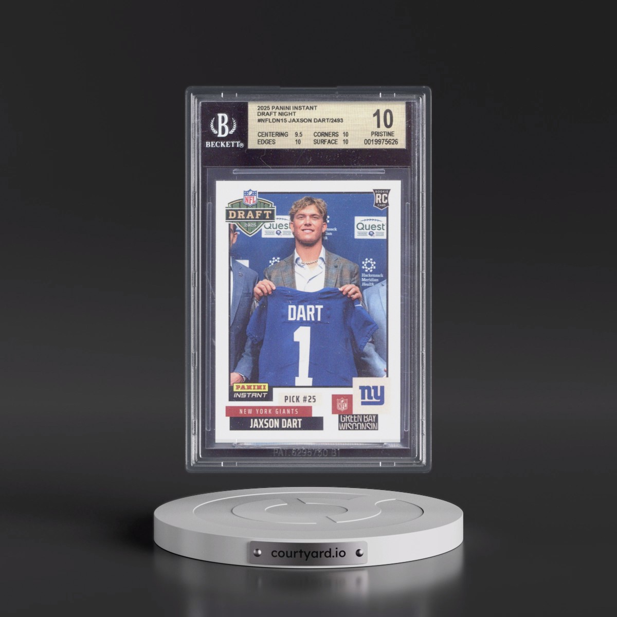 2025 Panini Instant NFL Draft Night #NFLDN15 Jaxson Dart (BGS 10 PRISTINE)