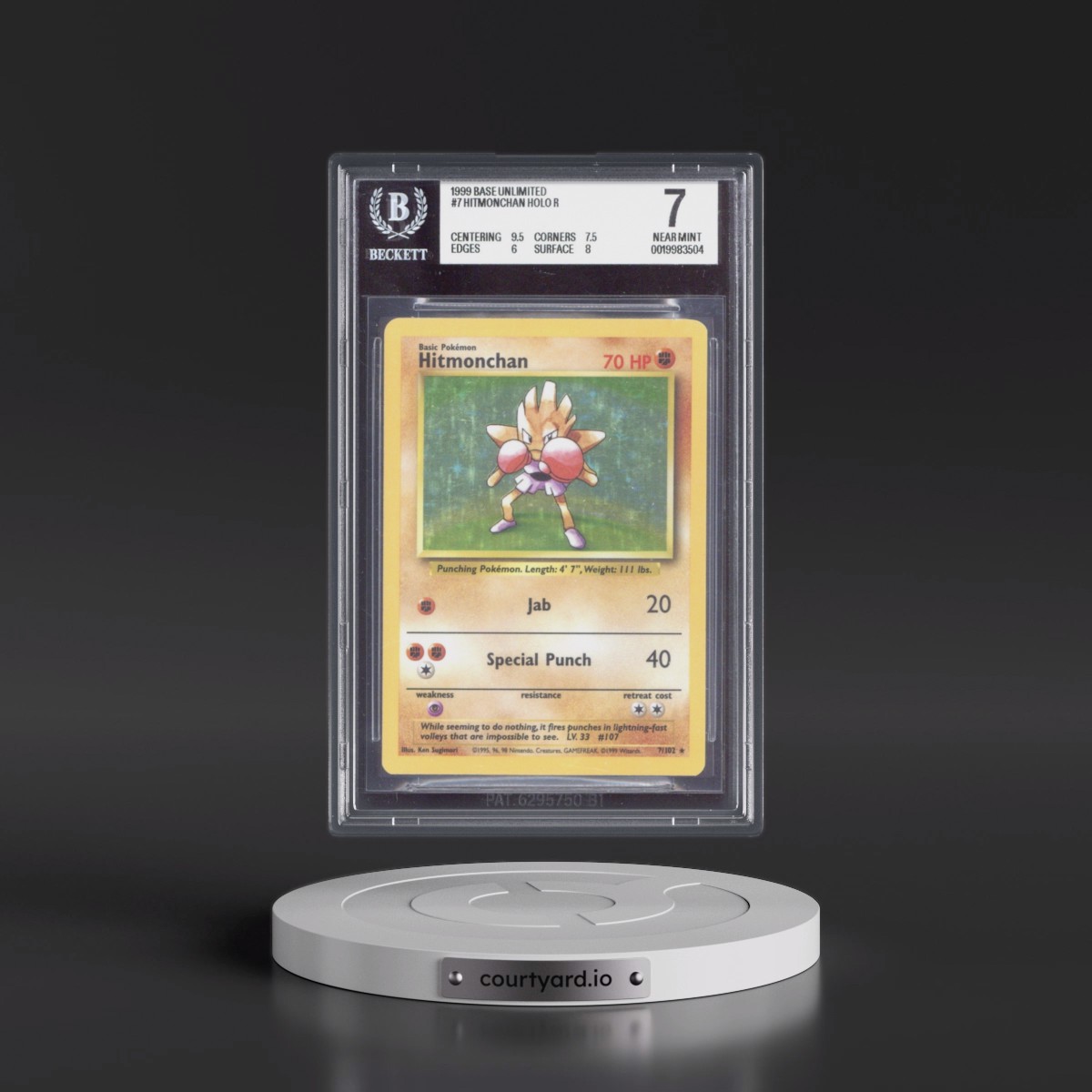 1999 Base Set #7 Hitmonchan - Holo (BGS 7 NM)