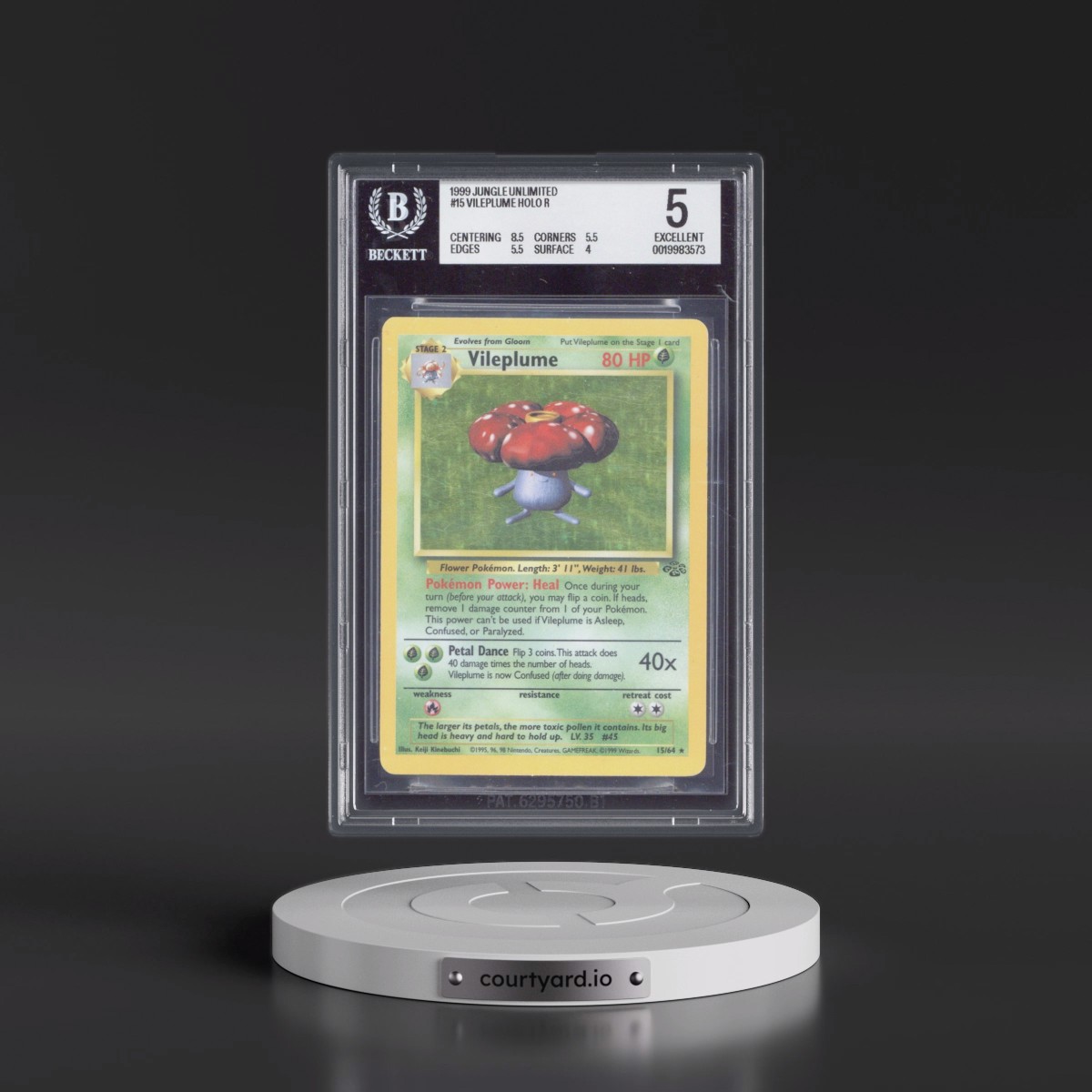 1999 Jungle #15 Vileplume - Holo (BGS 5 EX)