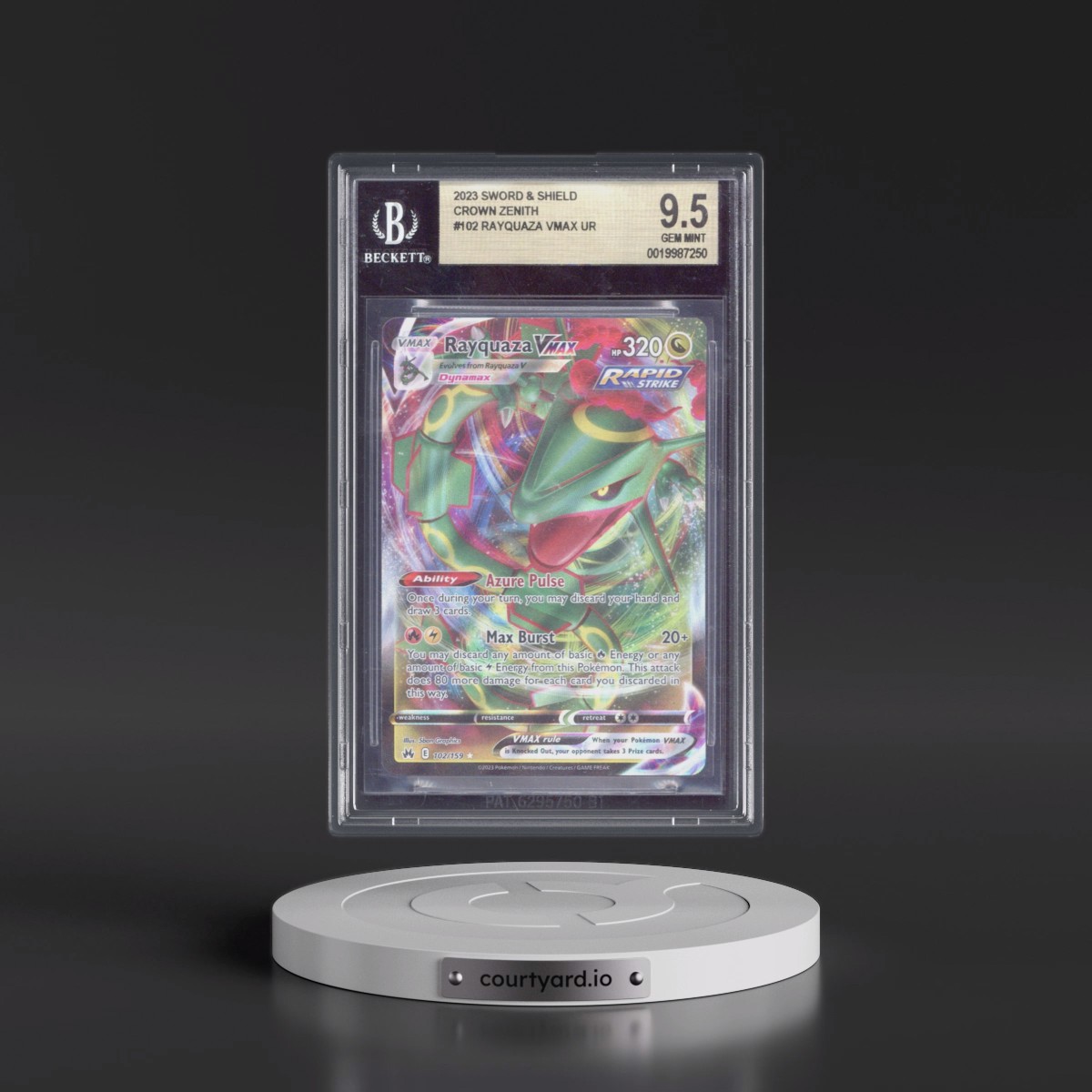 2023 Crown Zenith #102 Rayquaza VMAX - Holo (BGS 9.5 GEM MINT)