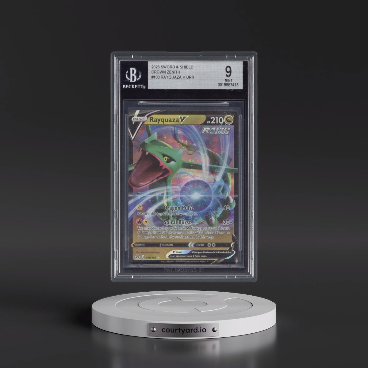 2023 Crown Zenith #100 Rayquaza V - Holo (BGS 9 MINT)