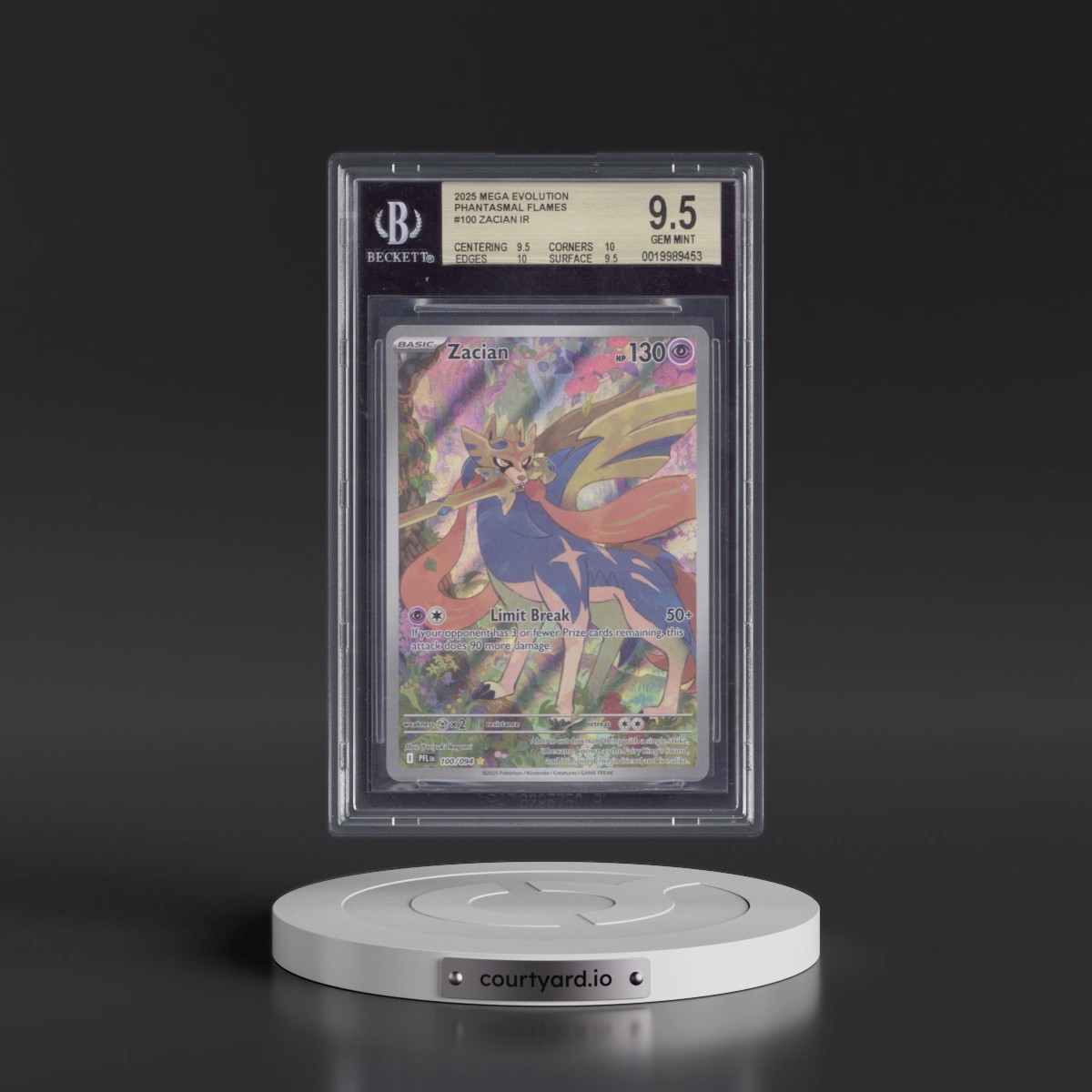 2025 Phantasmal Flames - PFL EN #100 Zacian - Illustration Rare Holo (BGS 9.5 GEM MINT)