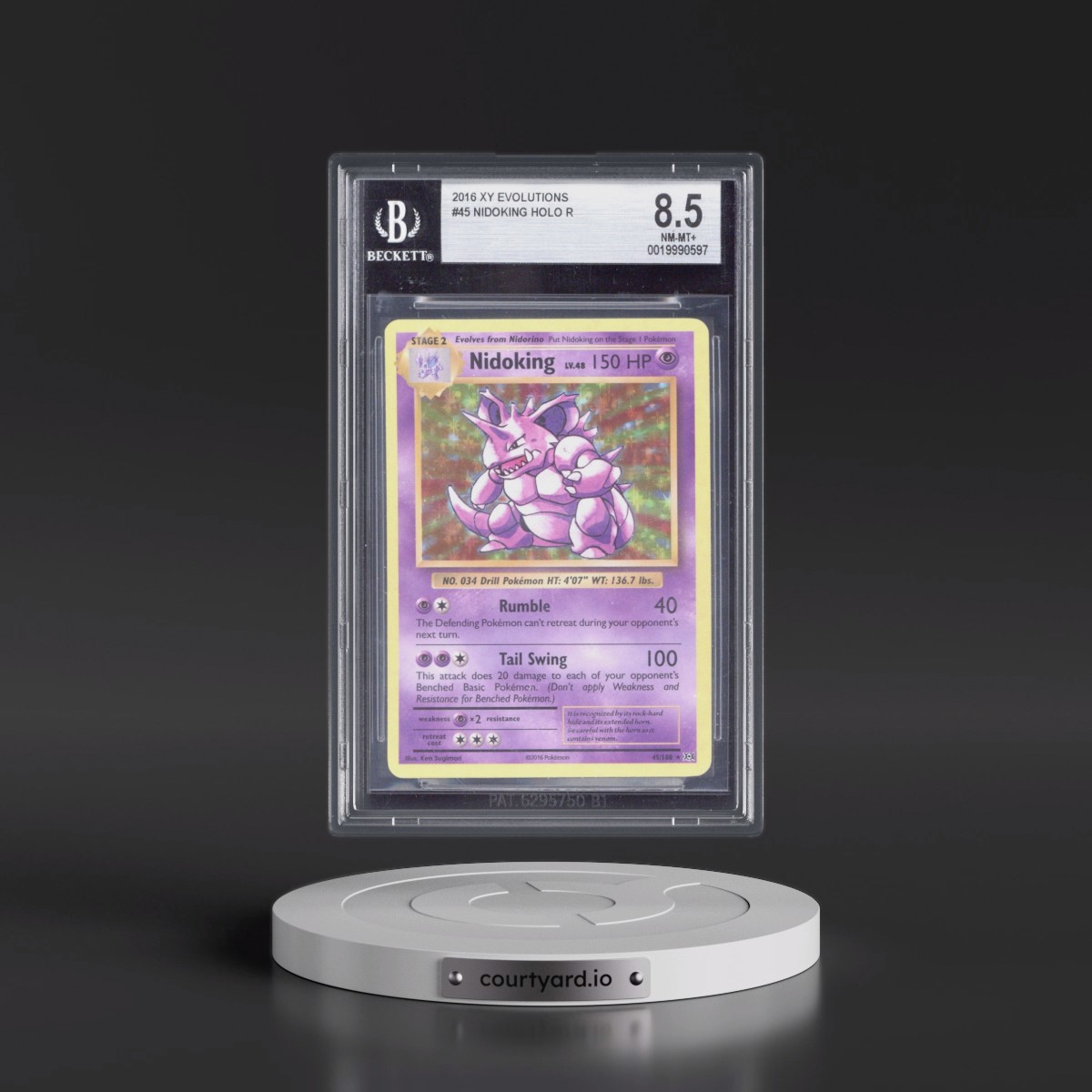 2016 Evolutions #45 Nidoking - Holo (BGS 8.5 NM-MT+)