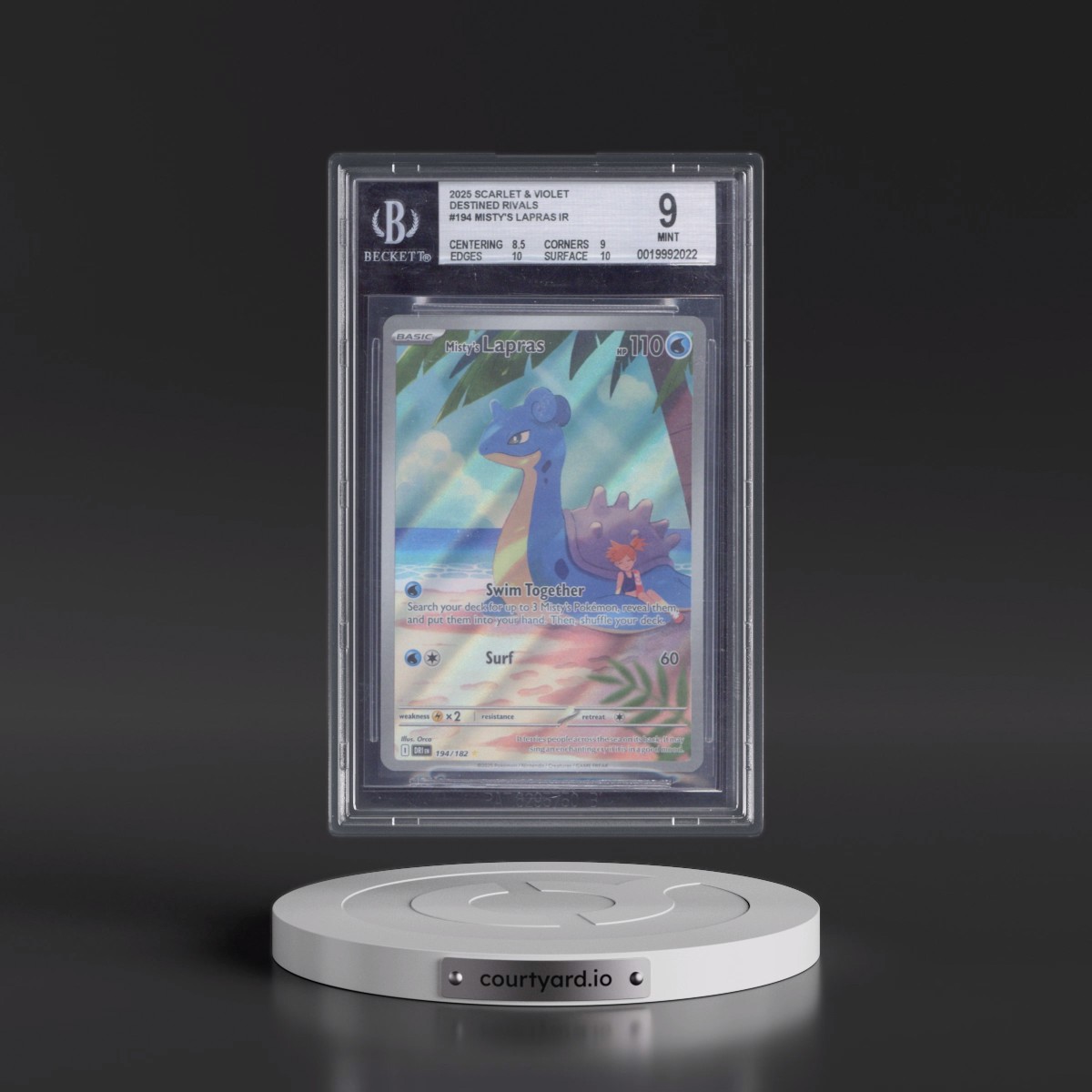 2025 Destined Rivals - DRI EN #194 Misty's Lapras - Illustration Rare Holo (BGS 9 MINT)