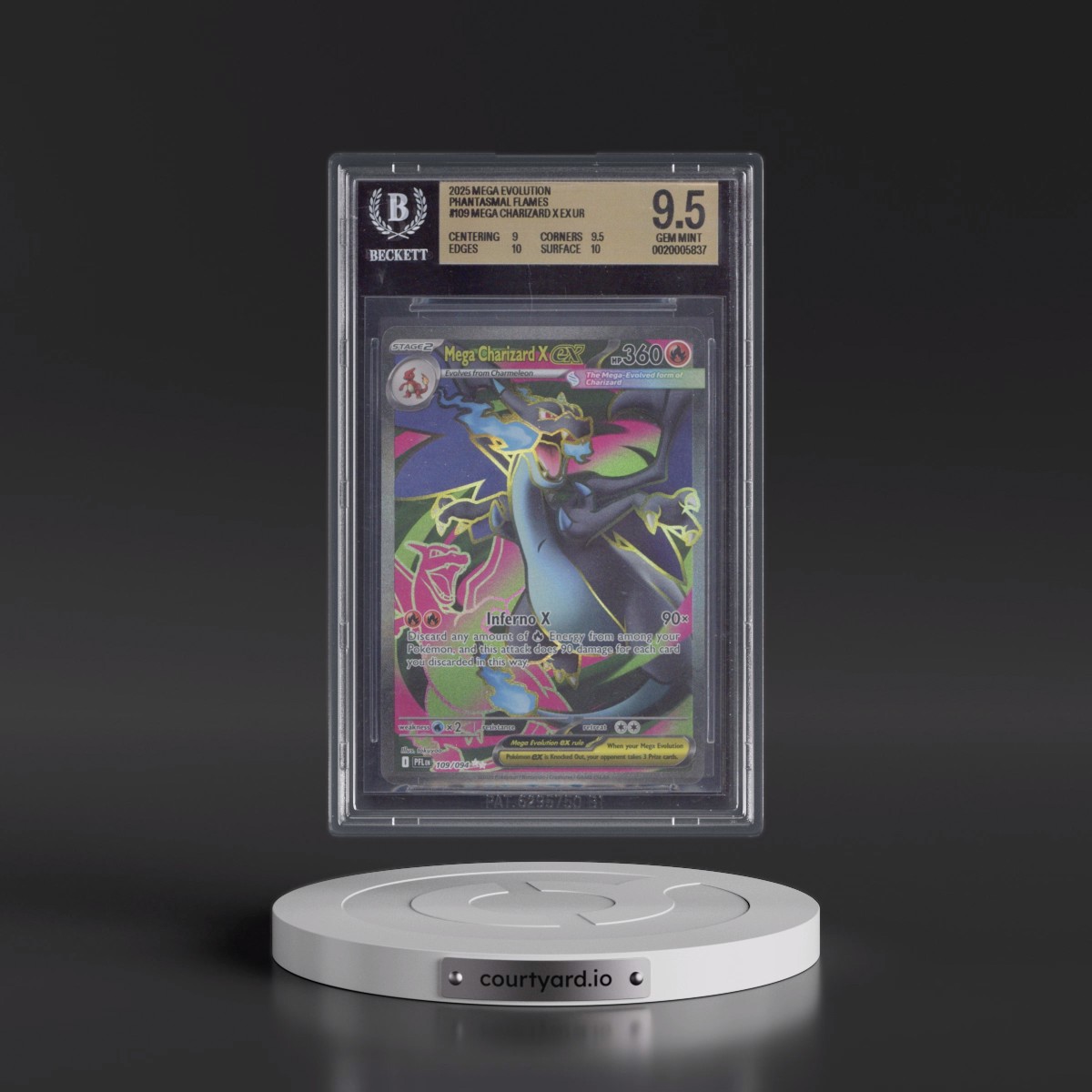2025 Phantasmal Flames - PFL EN #109 Mega Charizard X ex - Ultra Rare Holo (BGS 9.5 GEM MINT)