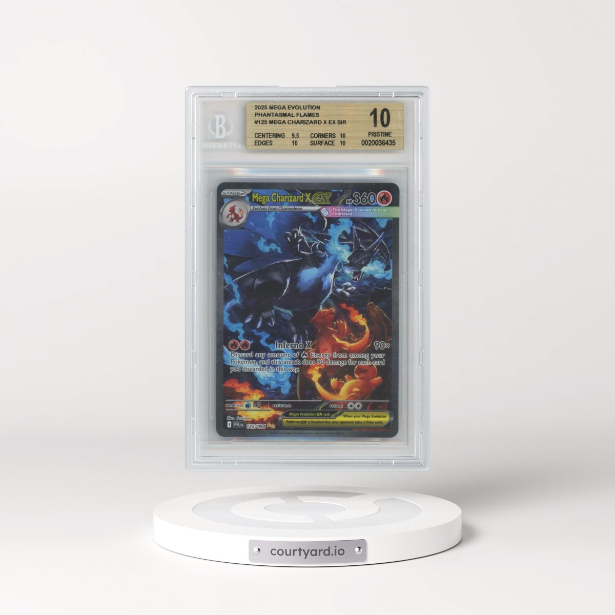 2025 Phantasmal Flames - PFL EN #125 Mega Charizard X ex - Special Illustration Rare (Holo) (BGS 10 PRISTINE)