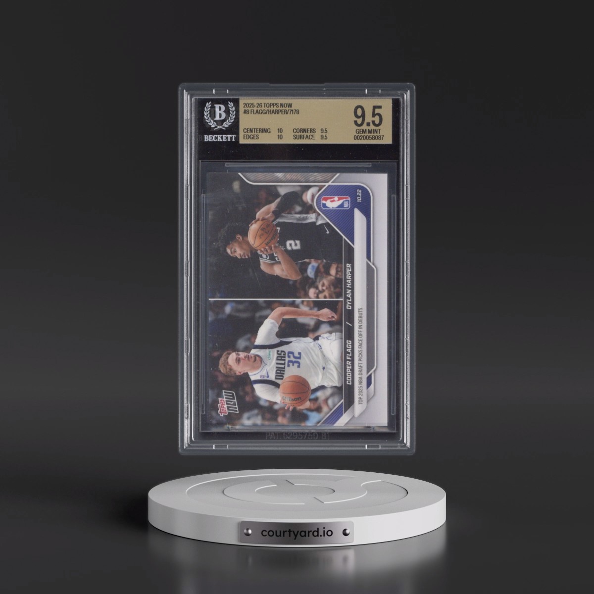2025 Topps Now #8 Cooper Flagg/Dylan Harper (BGS 9.5 GEM MINT)