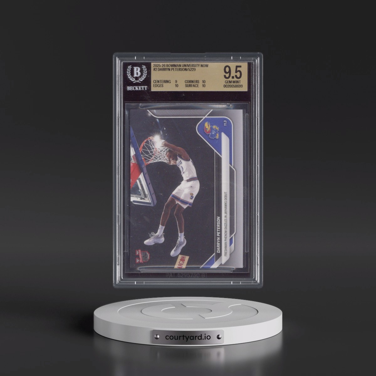 2025 Bowman University Now #2 Darryn Peterson/5229* (BGS 9.5 GEM MINT)