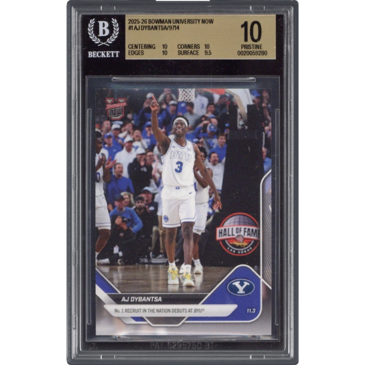 2025 Bowman U Now #1 AJ Dybantsa (BGS 10 PRISTINE)
