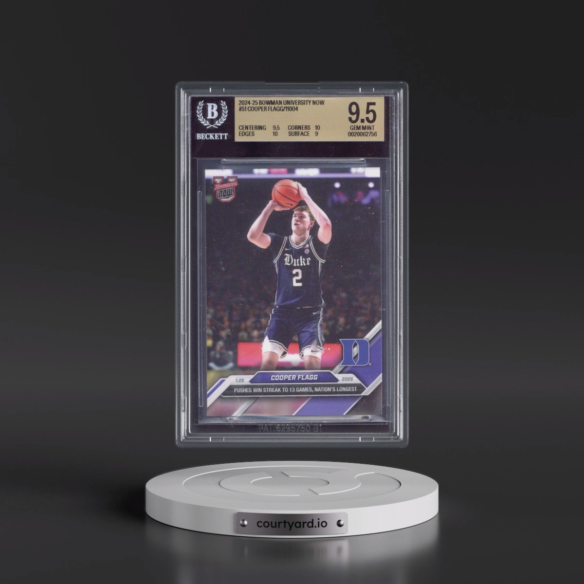 2024 Bowman U Now #51 Cooper Flagg (BGS 9.5 GEM MINT)