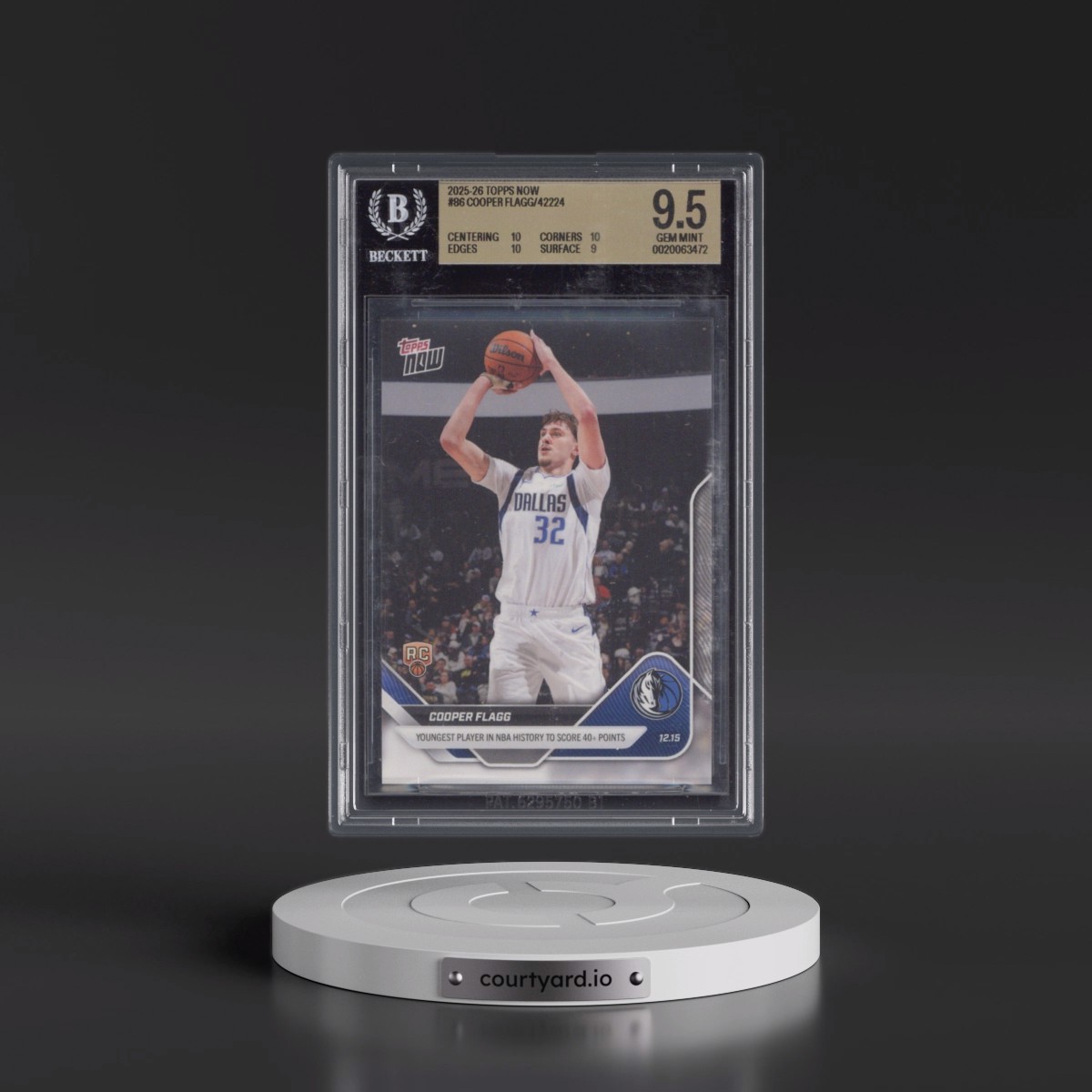 2025 Topps Now #86 Cooper Flagg (BGS 9.5 GEM MINT)