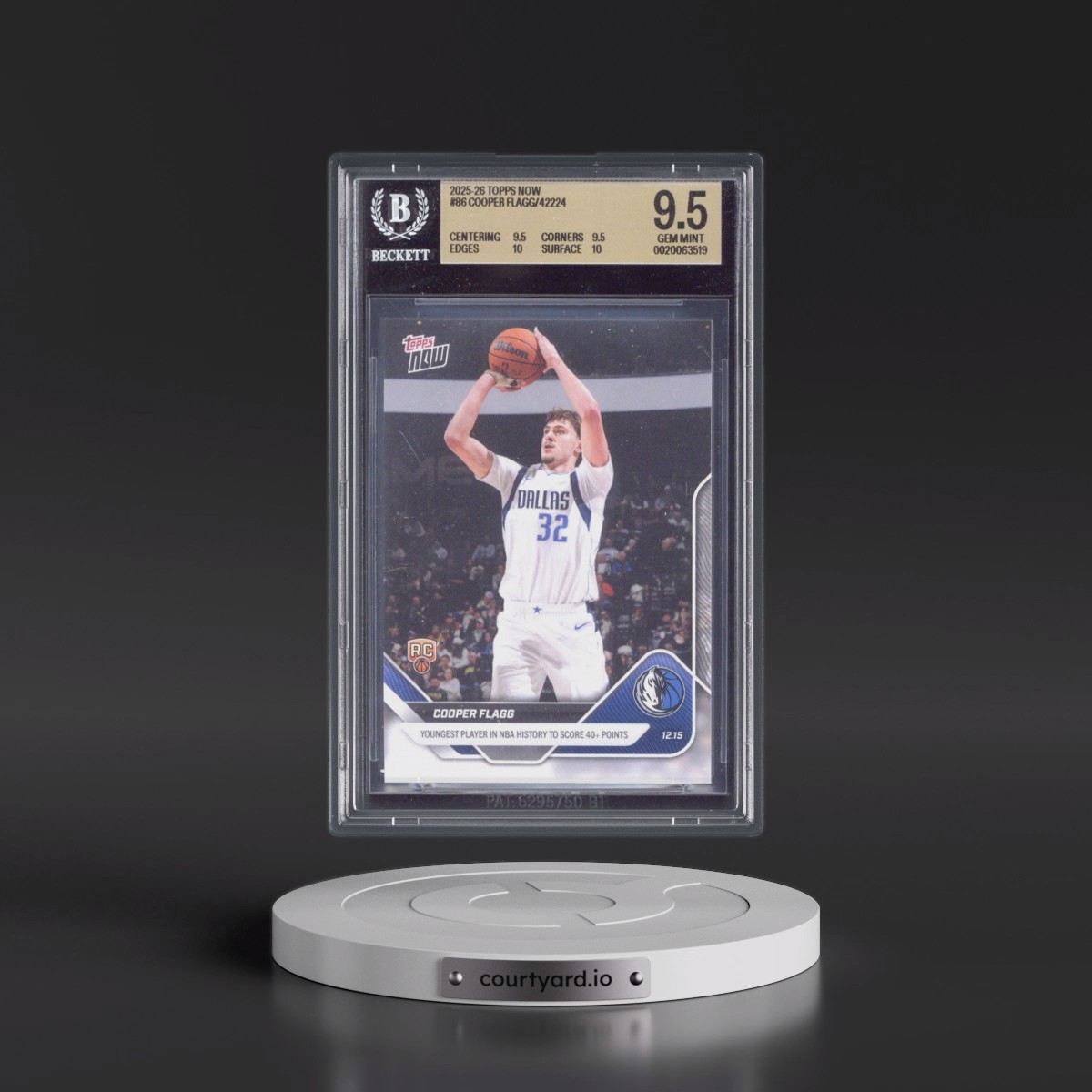 2025 Topps Now #86 Cooper Flagg (BGS 9.5 GEM MINT)