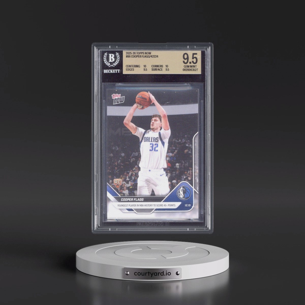 2025 Topps Now #86 Cooper Flagg (BGS 9.5 GEM MINT)