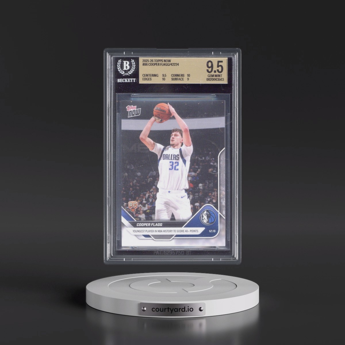 2025 Topps Now #86 Cooper Flagg (BGS 9.5 GEM MINT)