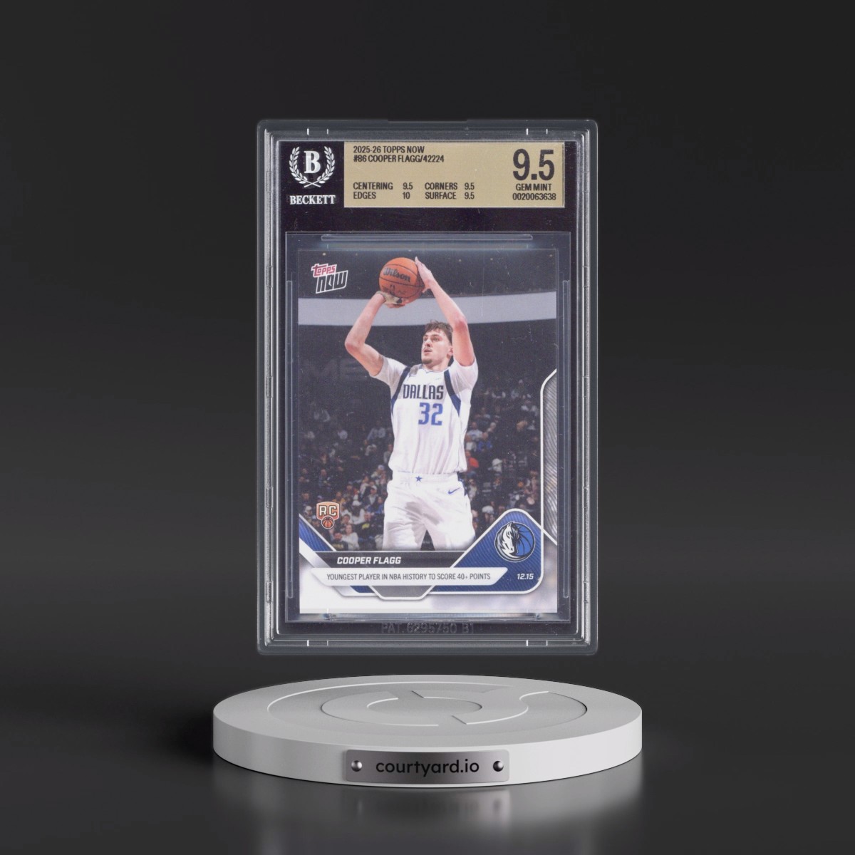 2025 Topps Now #86 Cooper Flagg (BGS 9.5 GEM MINT)