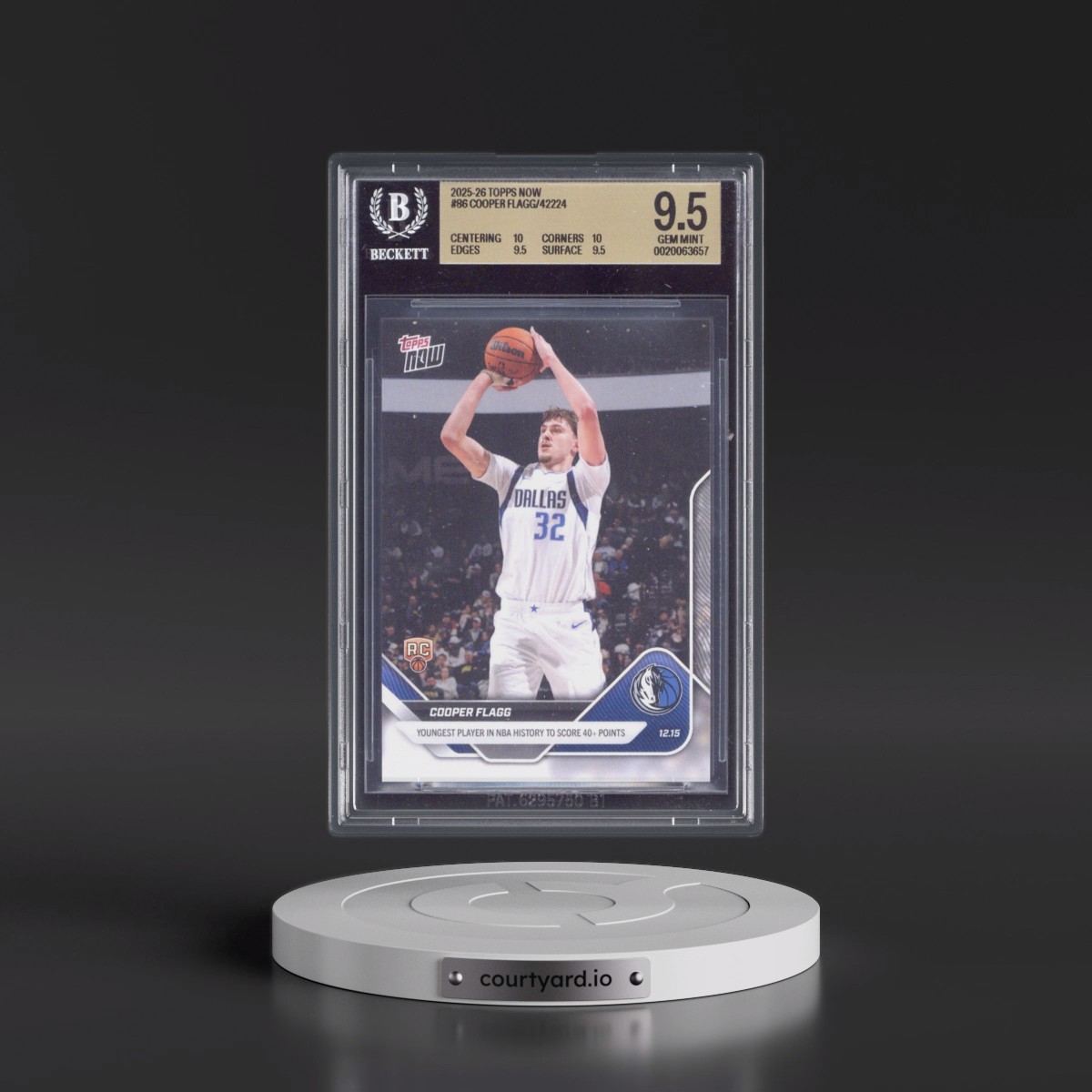 2025 Topps Now #86 Cooper Flagg (BGS 9.5 GEM MINT)