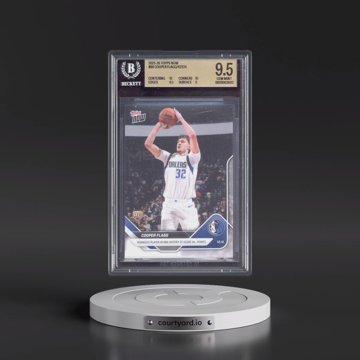 2025 Topps Now #86 Cooper Flagg (BGS 9.5 GEM MINT)