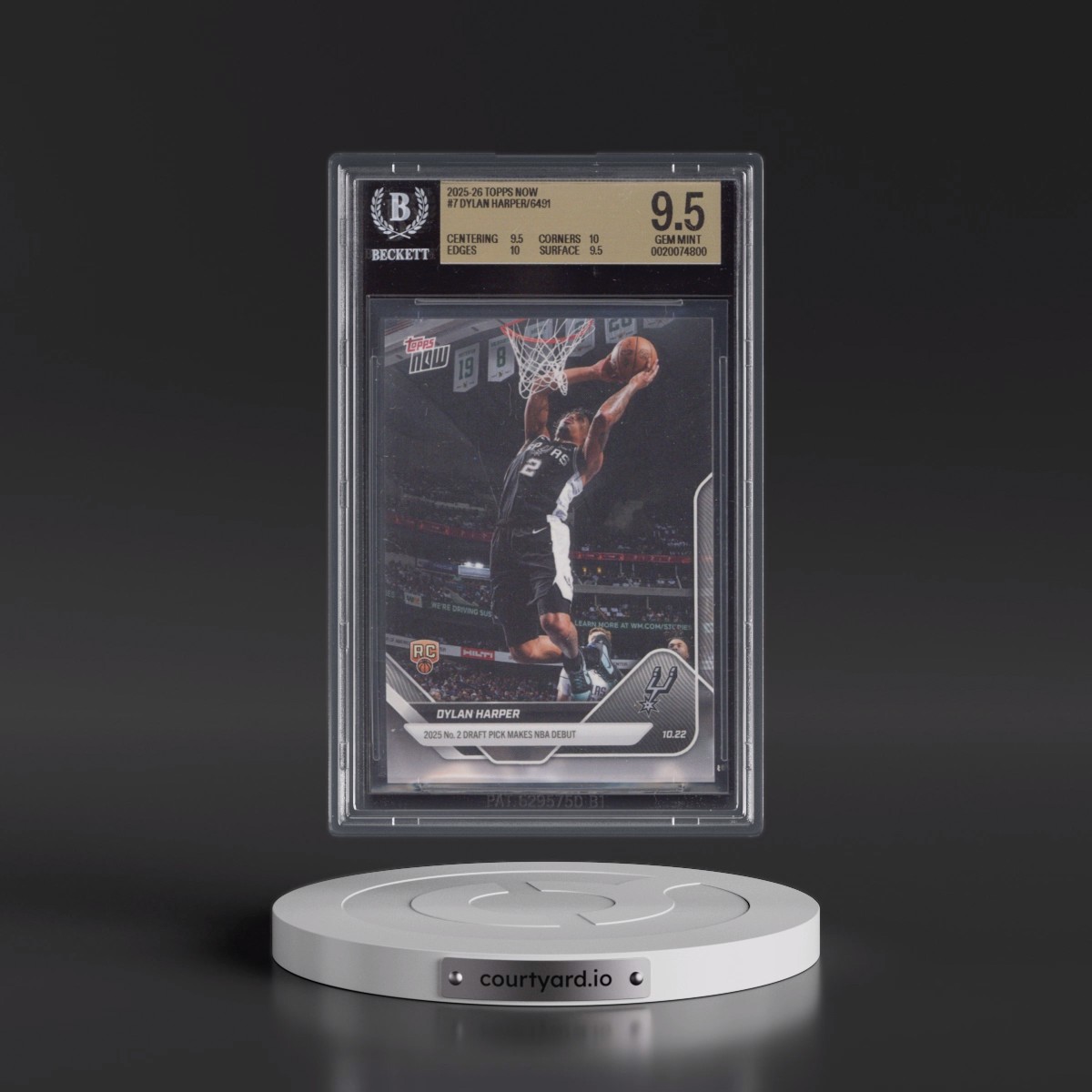 2025 Topps Now #7 Dylan Harper/6491* (BGS 9.5 GEM MINT)