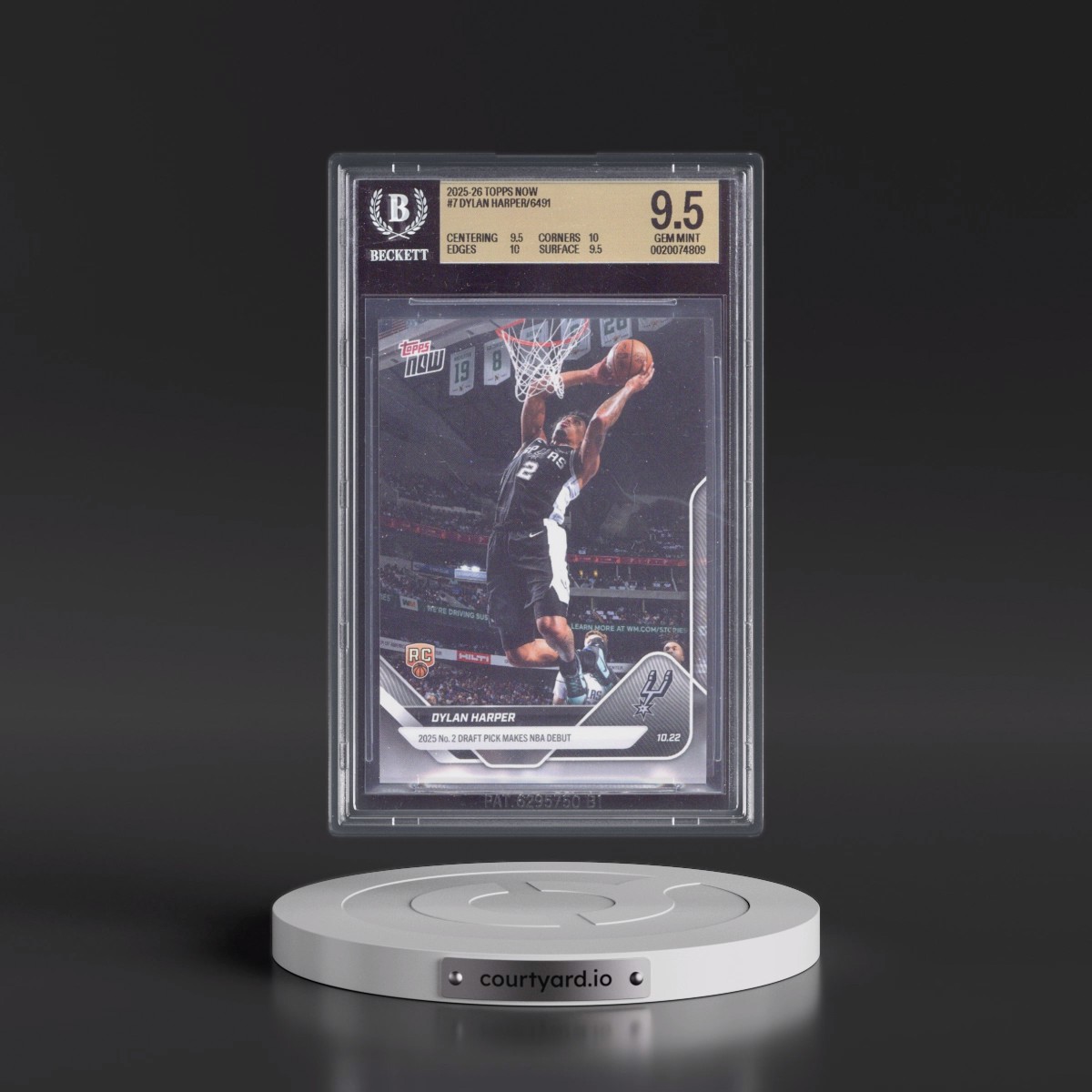 2025 Topps Now #7 Dylan Harper/6491* (BGS 9.5 GEM MINT)