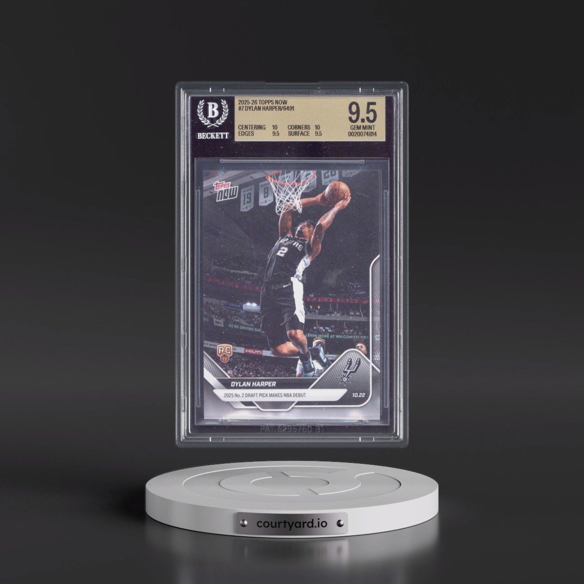 2025 Topps Now #7 Dylan Harper/6491* (BGS 9.5 GEM MINT)