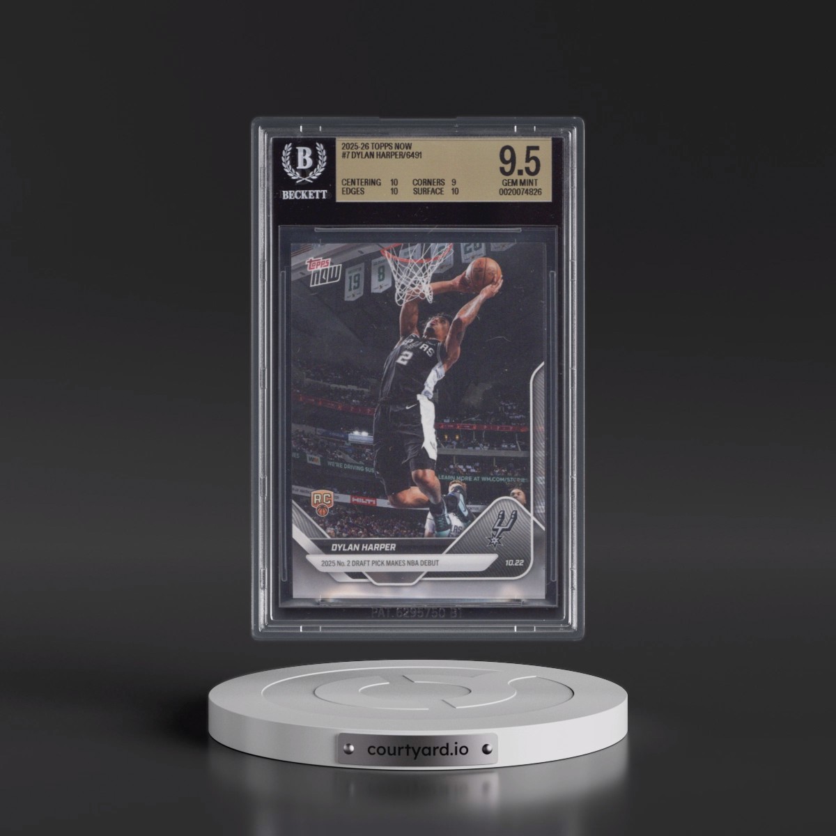 2025 Topps Now #7 Dylan Harper/6491* (BGS 9.5 GEM MINT)