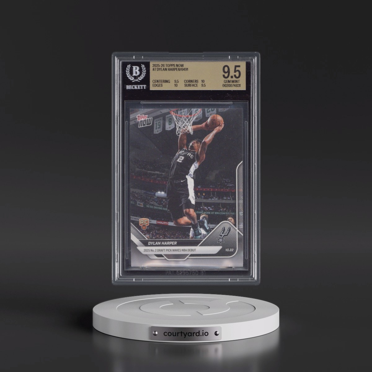 2025 Topps Now #7 Dylan Harper/6491* (BGS 9.5 GEM MINT)