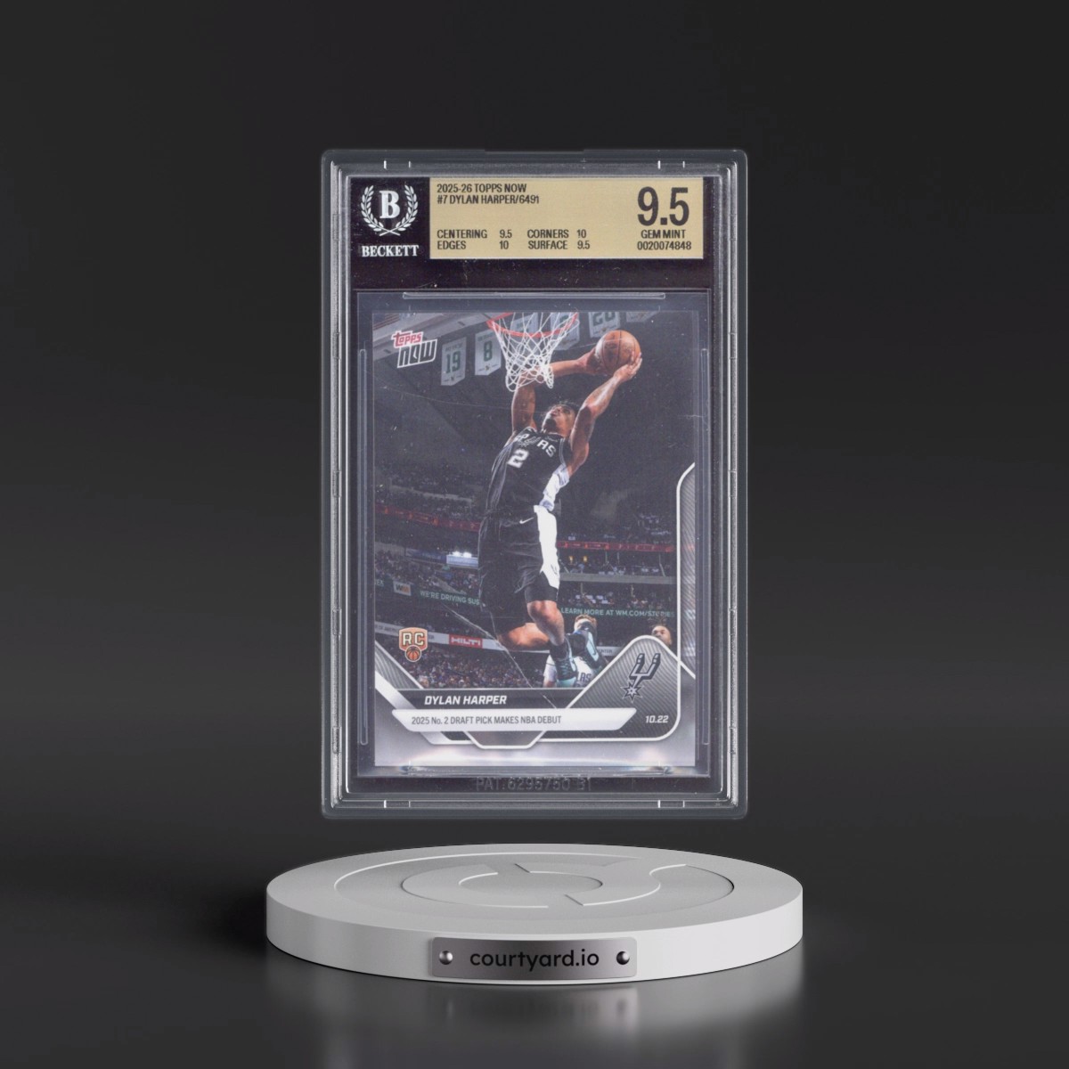 2025 Topps Now #7 Dylan Harper/6491* (BGS 9.5 GEM MINT)