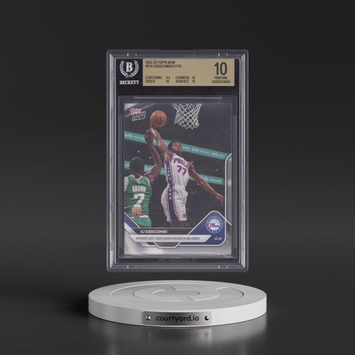 2025 Topps Now VJ Edgecombe/17761* #11 BGS 10