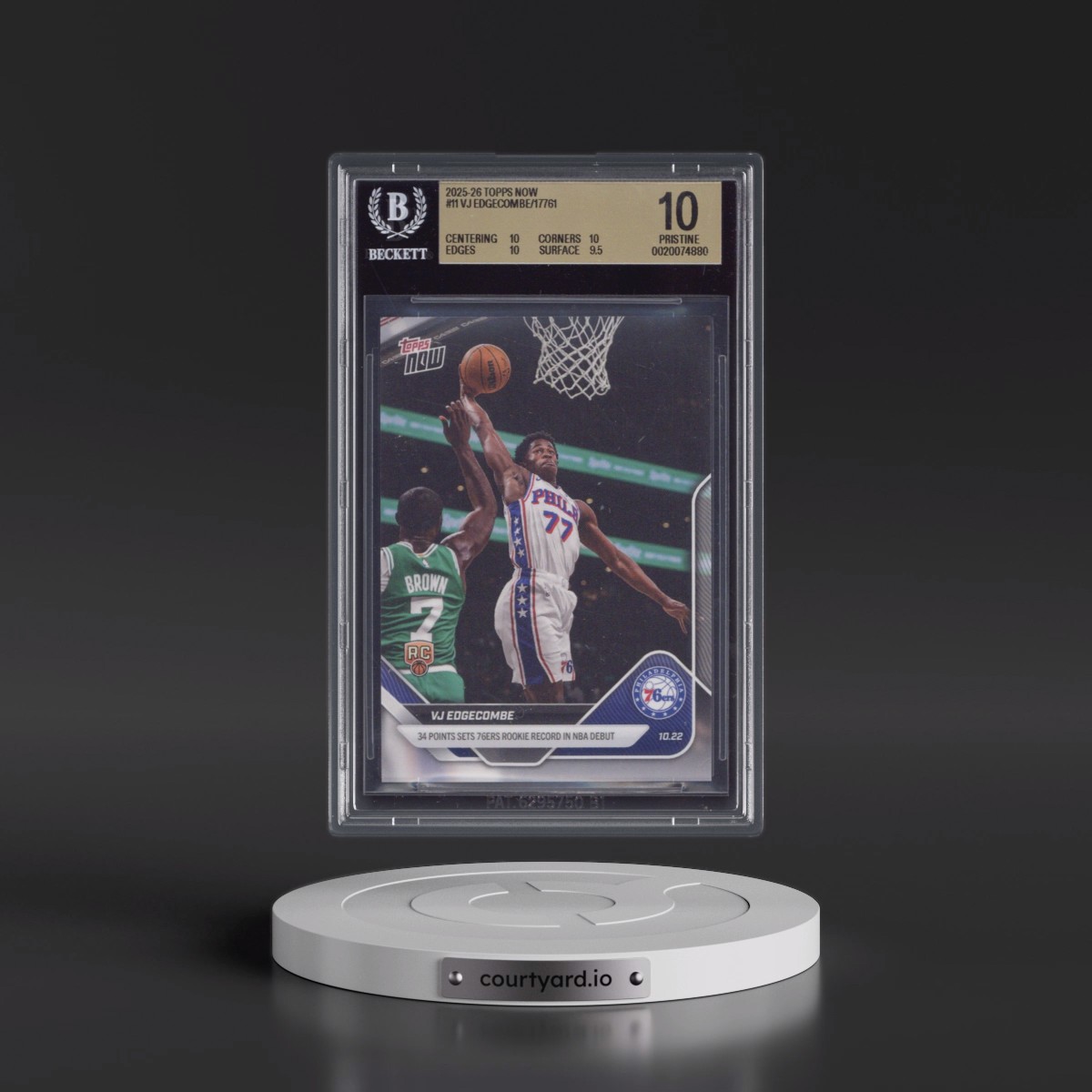 2025 Topps Now #11 VJ Edgecombe/17761* (BGS 10 PRISTINE)