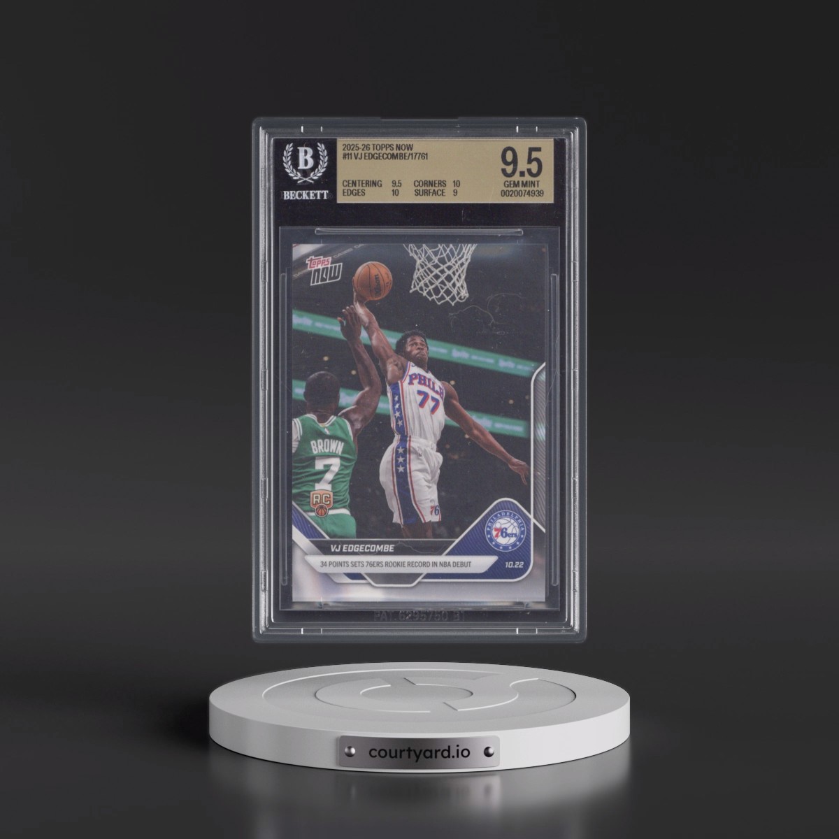 2025 Topps Now VJ Edgecombe/17761* #11 BGS 9.5