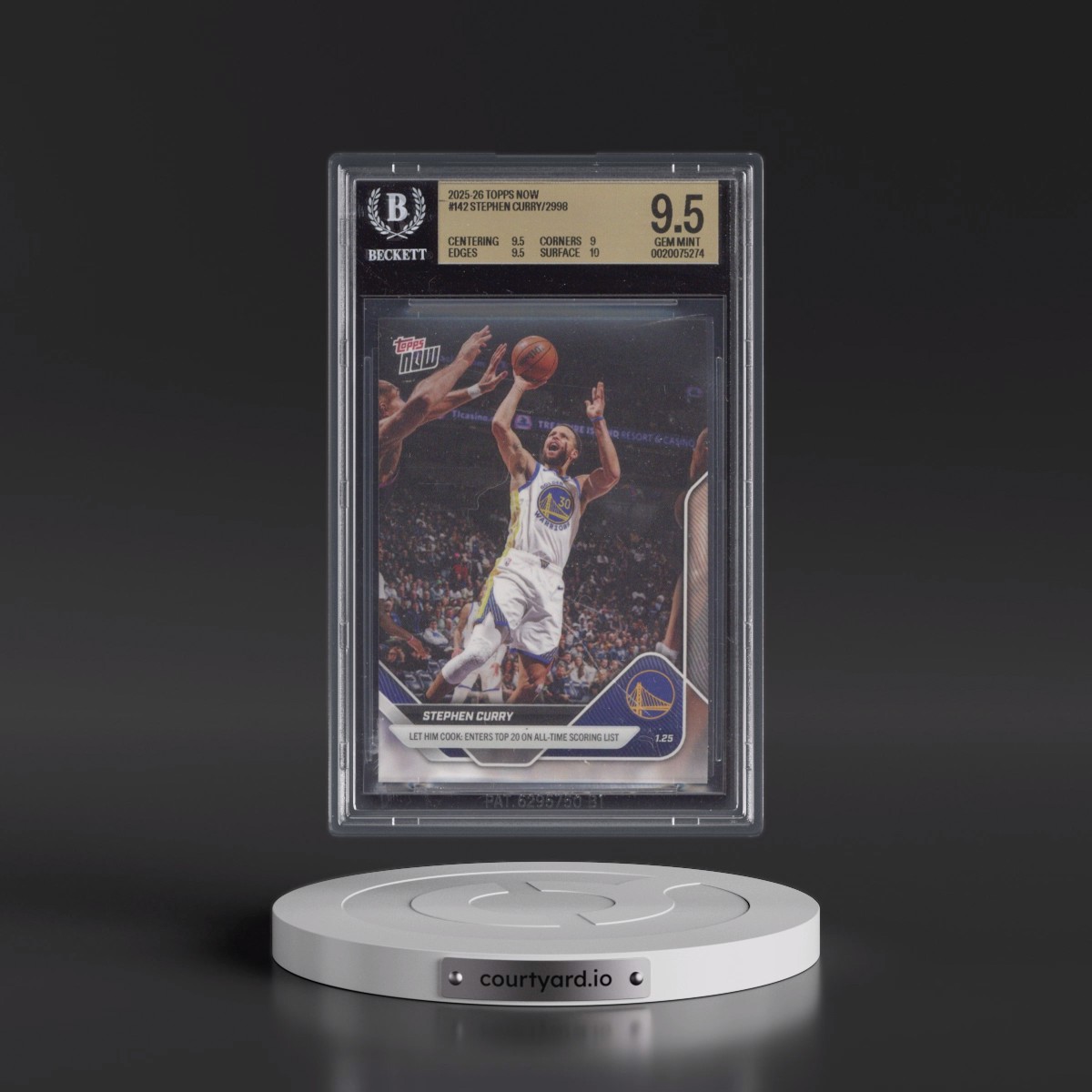 2025 Topps Now #142 Stephen Curry/2998* (BGS 9.5 GEM MINT)