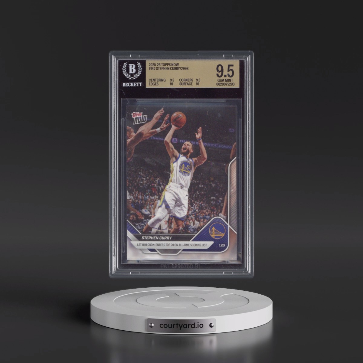 2025 Topps Now #142 Stephen Curry/2998* (BGS 9.5 GEM MINT)