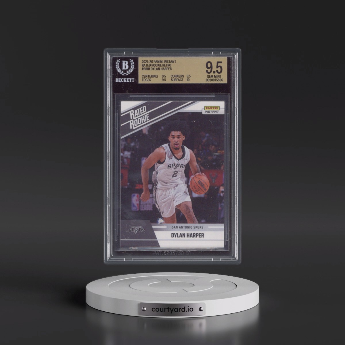 2025 Panini Instant Rated Rookie Retro #RRR1 Dylan Harper (BGS 9.5 GEM MINT)