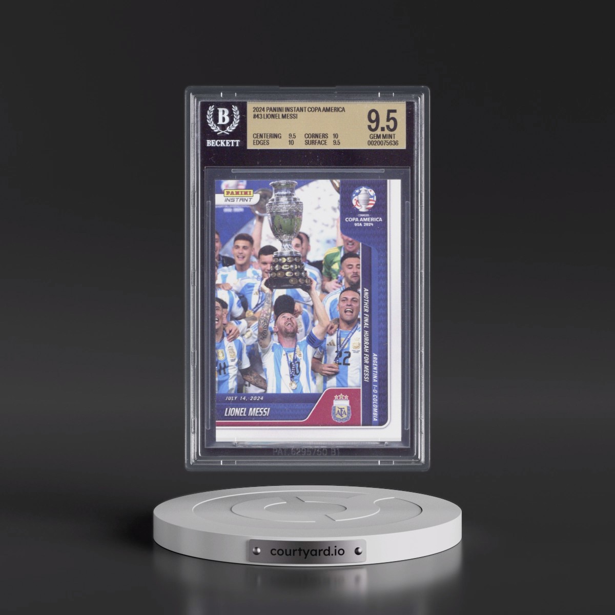 2024 Panini Instant Copa America #43 Lionel Messi/12674 (BGS 9.5 GEM MINT)