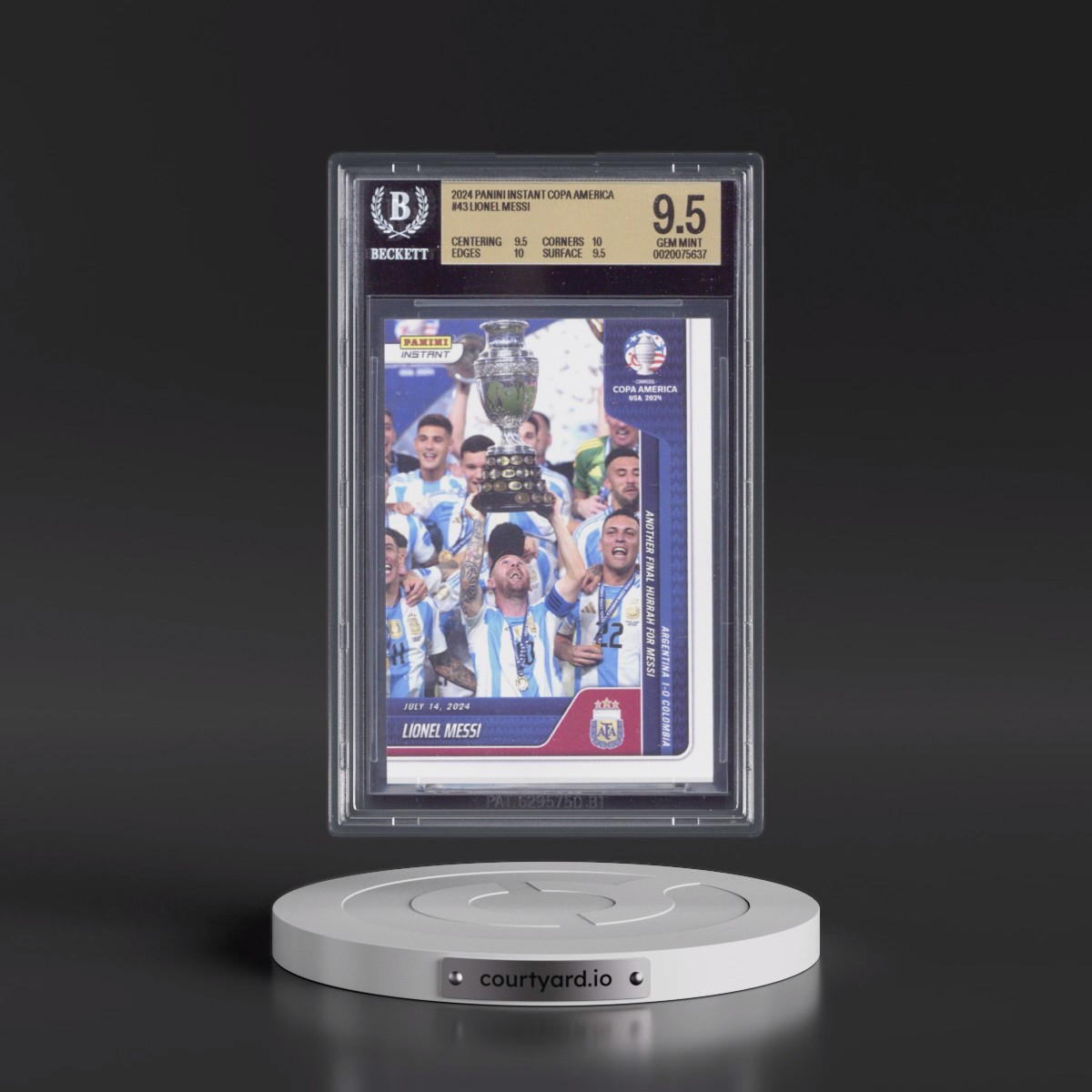 2024 Panini Instant Copa America #43 Lionel Messi/12674 (BGS 9.5 GEM MINT)