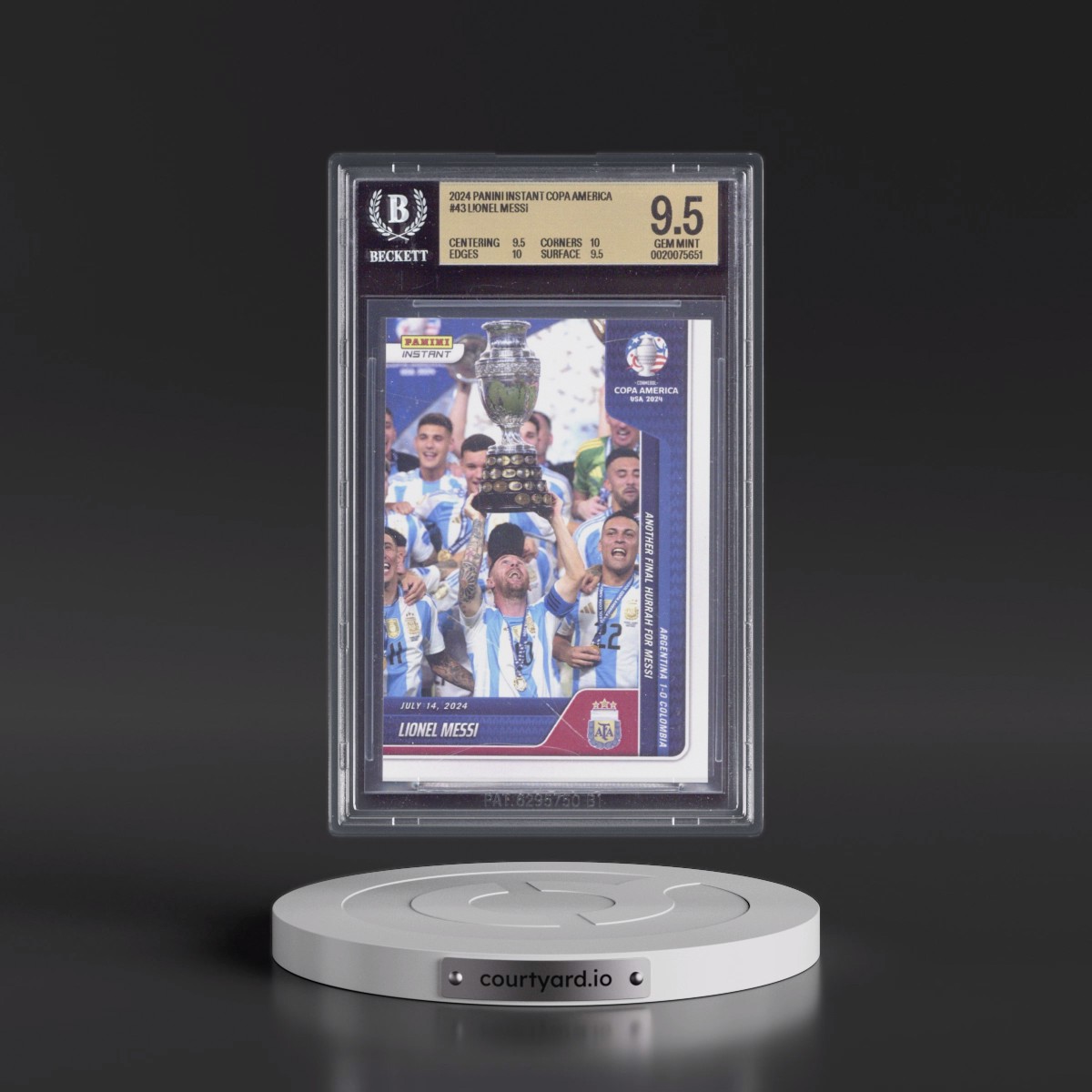 2024 Panini Instant Copa America #43 Lionel Messi/12674 (BGS 9.5 GEM MINT)