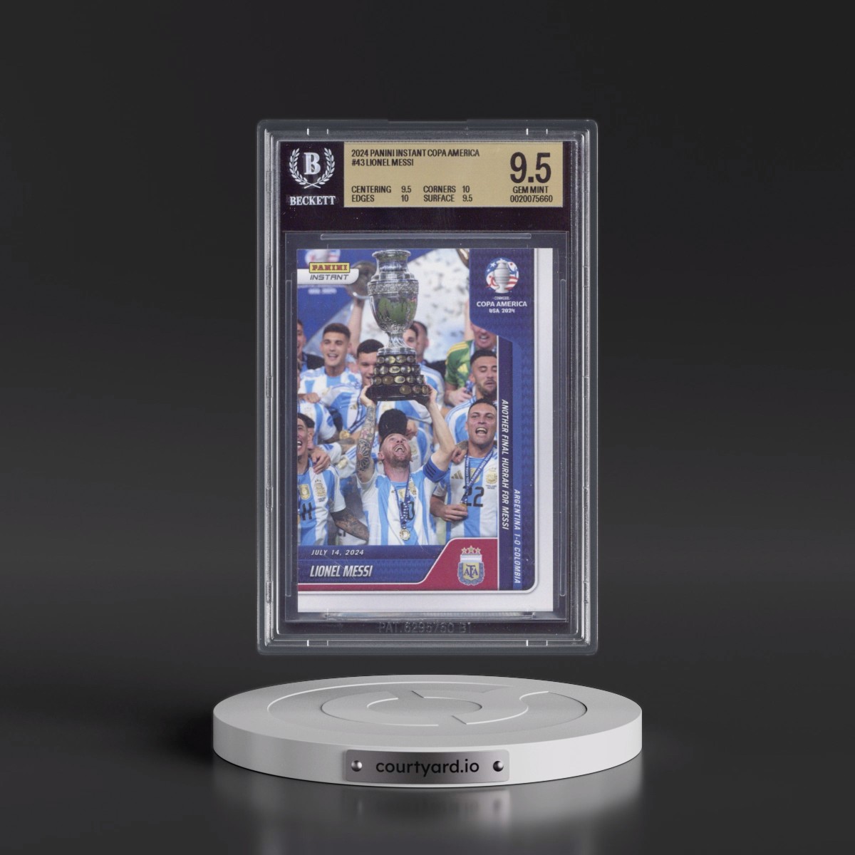2024 Panini Instant Copa America #43 Lionel Messi/12674 (BGS 9.5 GEM MINT)