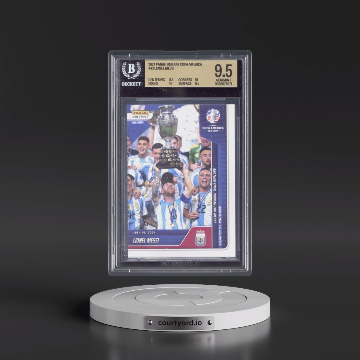 2024 Panini Instant Copa America #43 Lionel Messi/12674 (BGS 9.5 GEM MINT)