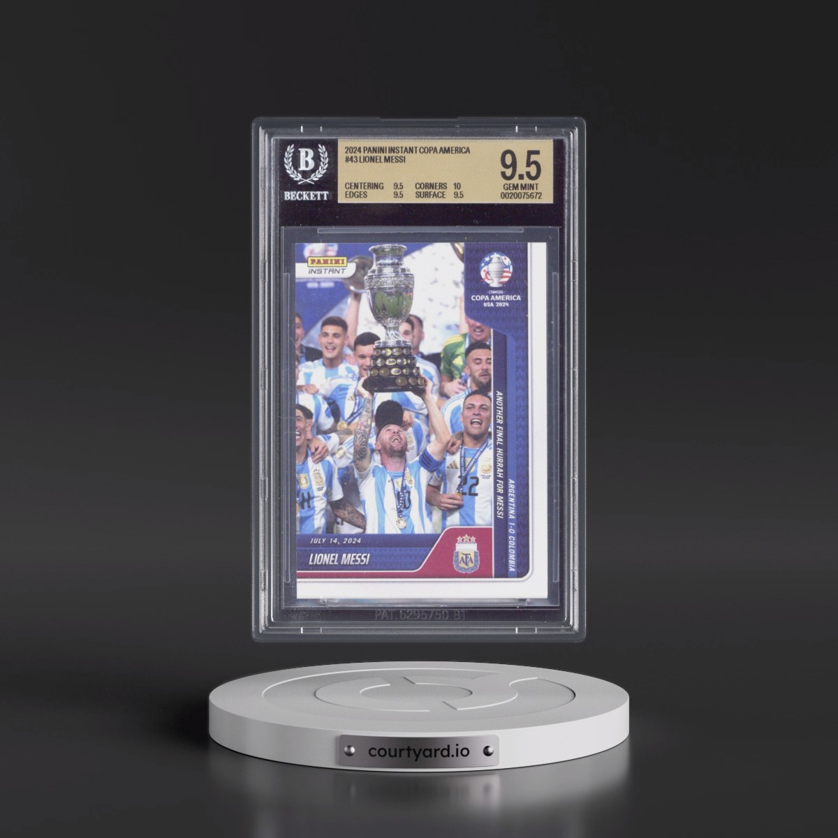 2024 Panini Instant Copa America #43 Lionel Messi/12674 (BGS 9.5 GEM MINT)
