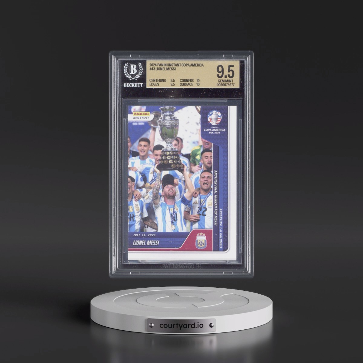 2024 Panini Instant Copa America #43 Lionel Messi/12674 (BGS 9.5 GEM MINT)
