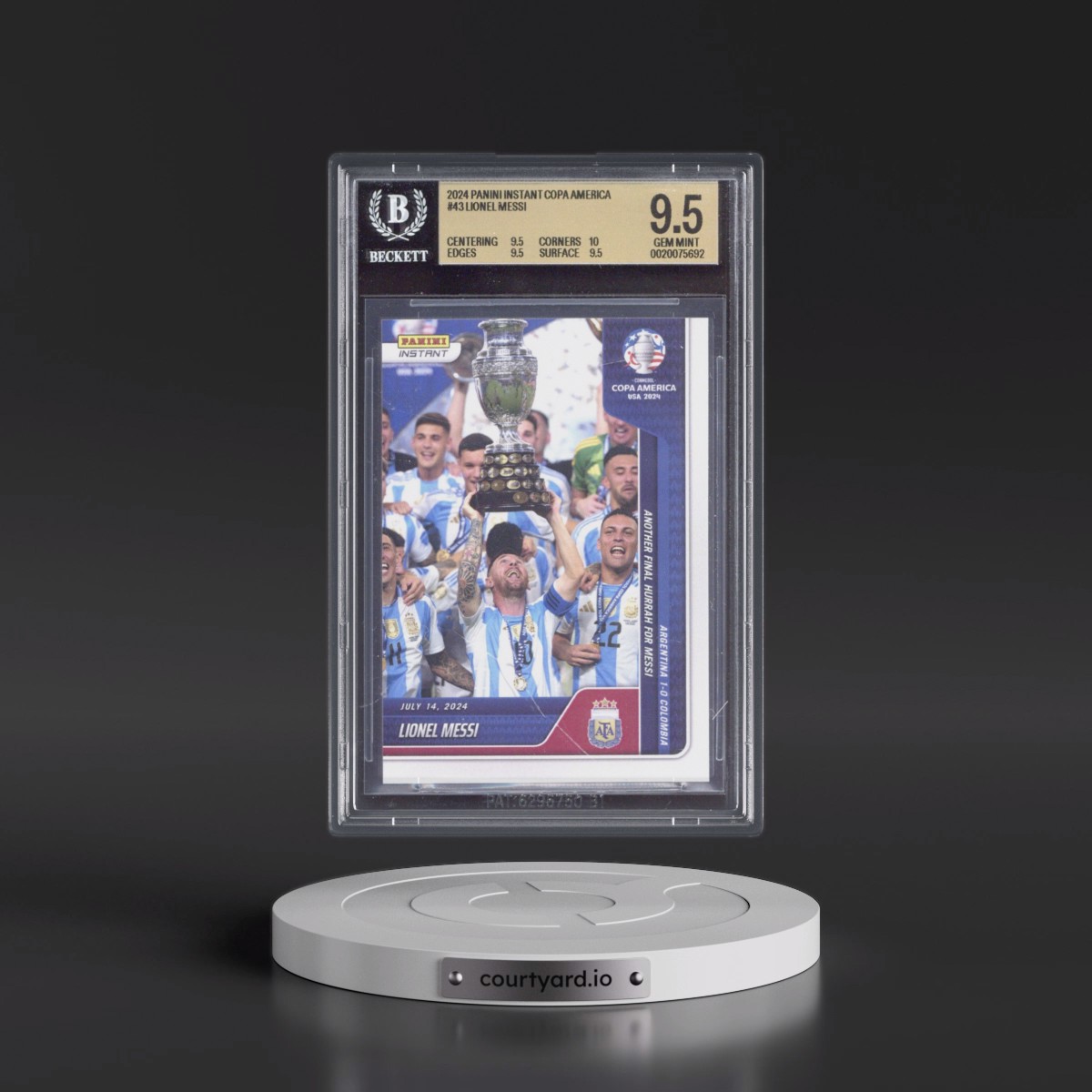 2024 Panini Instant Copa America #43 Lionel Messi/12674 (BGS 9.5 GEM MINT)