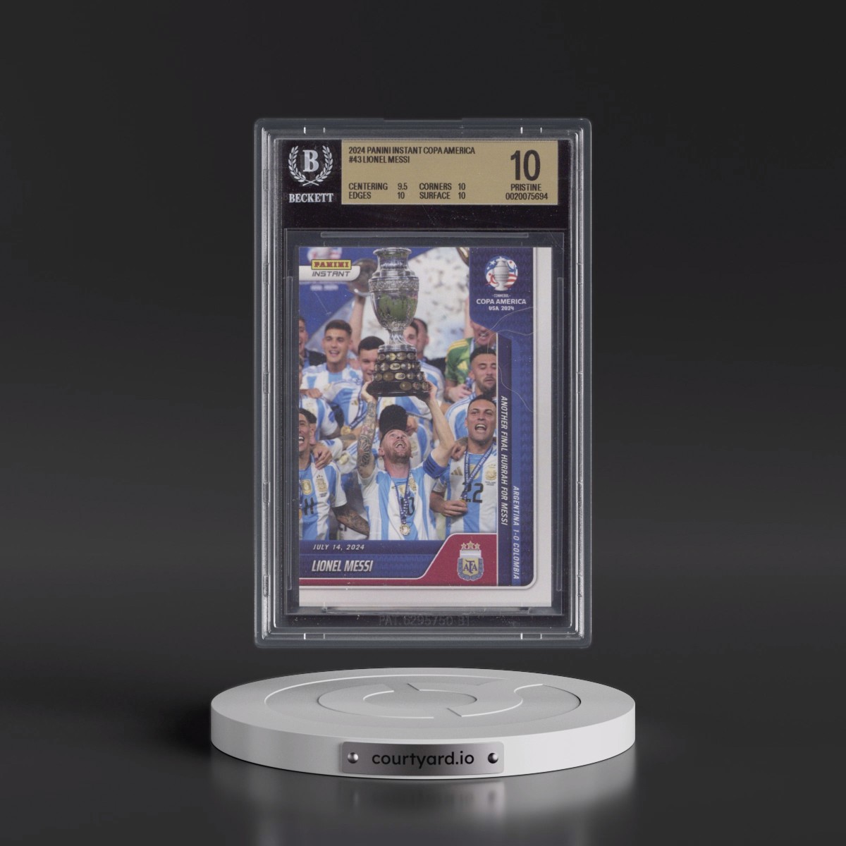 2024 Panini Instant Copa America #43 Lionel Messi/12674 (BGS 10 PRISTINE)