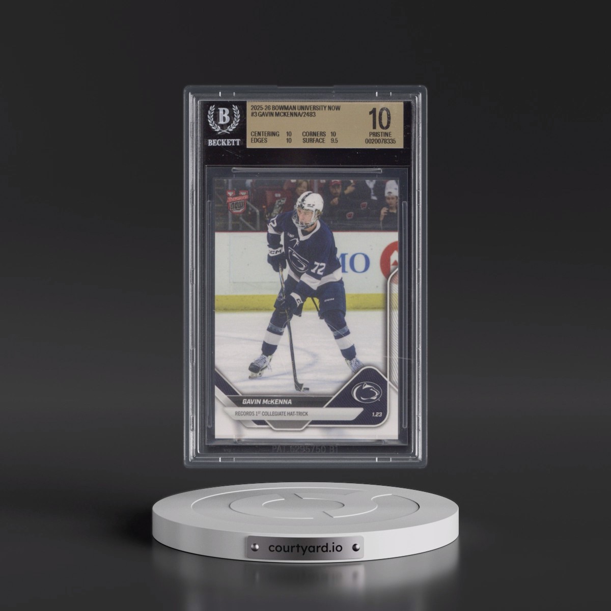 2025 Bowman University Now #3 Gavin McKenna/2483* (BGS 10 PRISTINE)