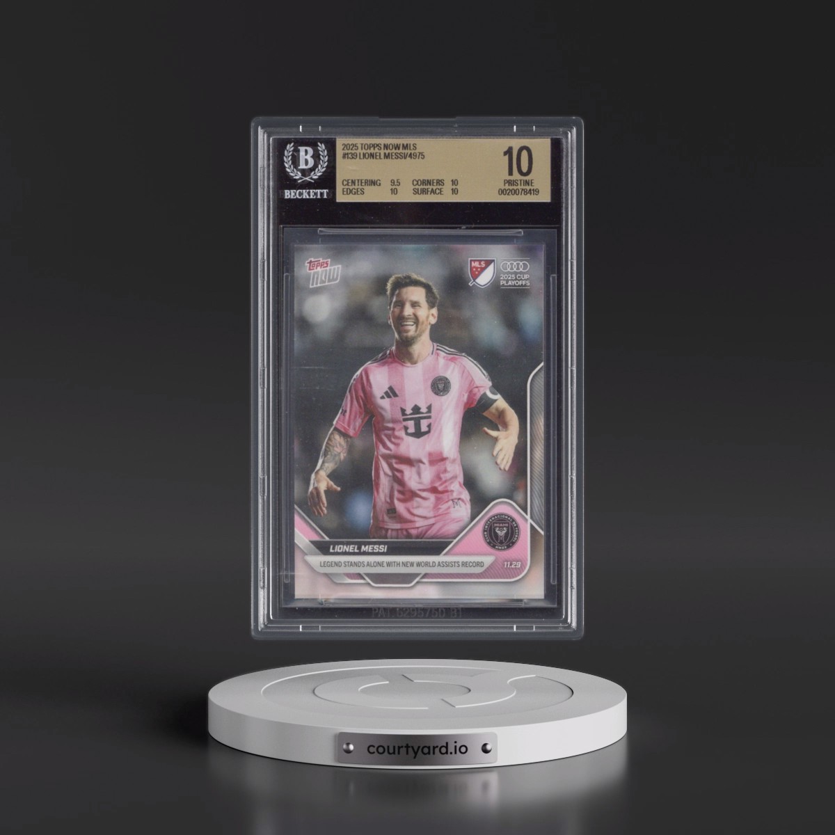 2025 Topps Now MLS #139 Lionel Messi/4975* (BGS 10 PRISTINE)