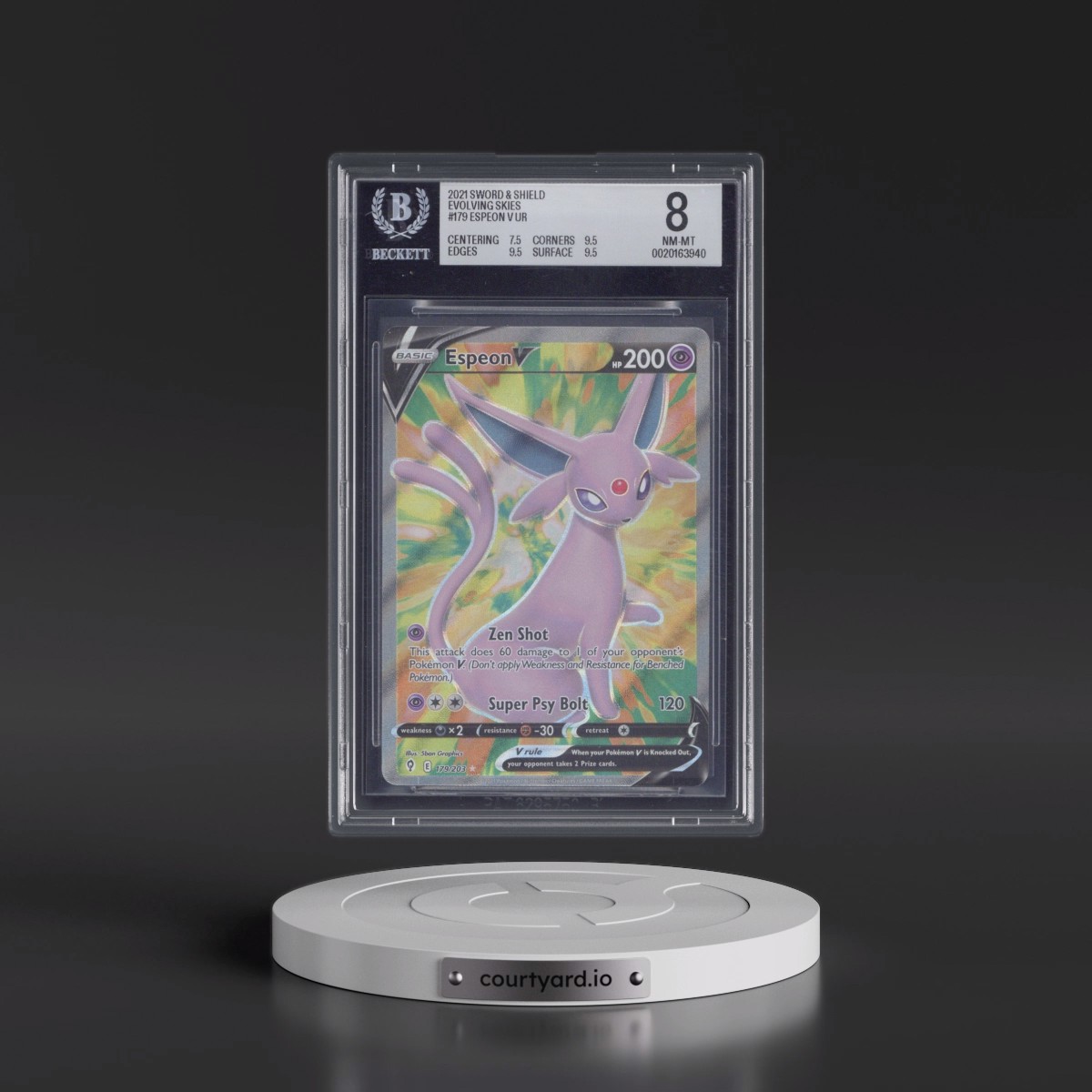 2021 Evolving Skies #179 Espeon V - Ultra Rare Holo (BGS 8 NM-MT)