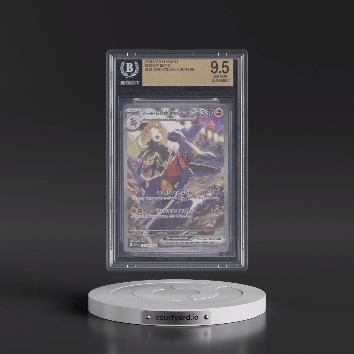 2025 Destined Rivals - DRI EN #232 Cynthia's Garchomp ex - Special Illustration Rare (Holo) (BGS 9.5 GEM MINT)