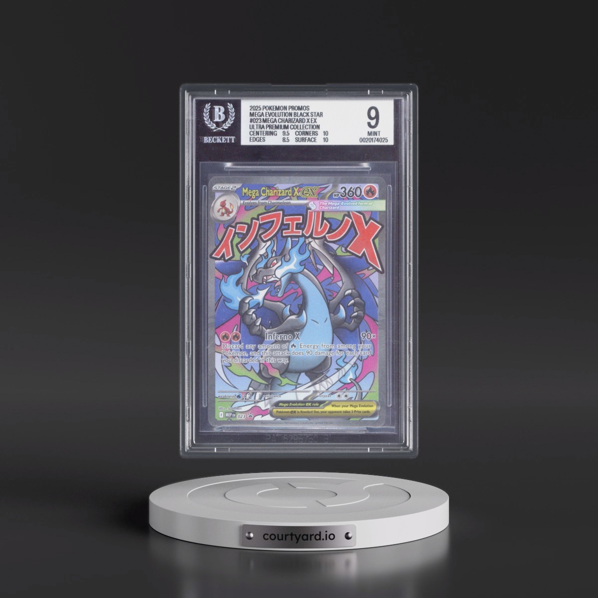 2025 Black Star Promos - Mega Evolution MEP EN #023 Mega Charizard X ex - Mega Charizard X ex Ultra Premium Collection (Holo) (BGS 9 MINT)