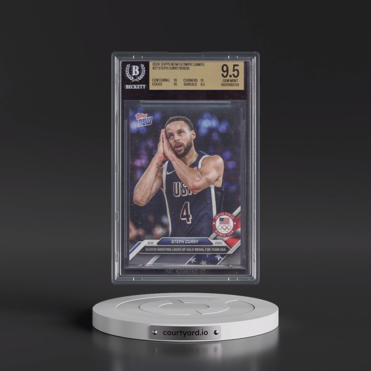 2024 Topps Now Olympic Games #27 Steph Curry (BGS 9.5 GEM MINT)