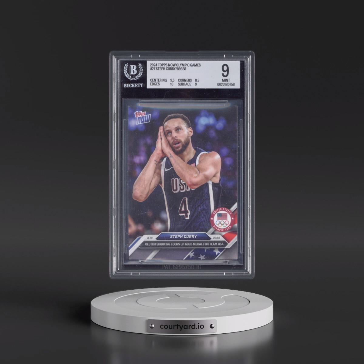 2024 Topps Now Olympic Games #27 Steph Curry (BGS 9 MINT)